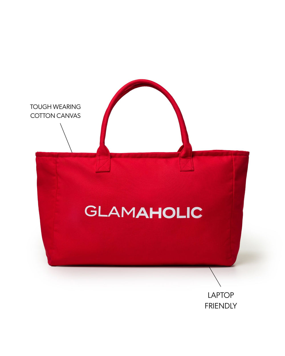 Cotton Canvas Zip Tote - Red