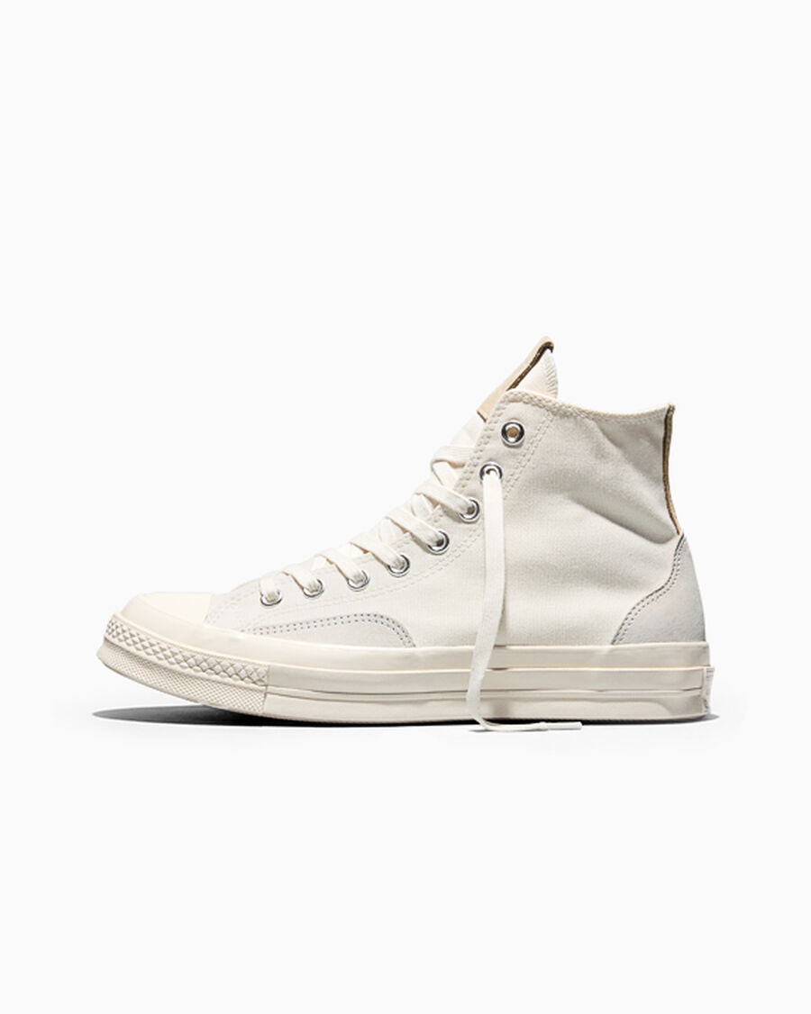 Canvas And Suede High-Top Sneaker - Vintage White/Egret/Papyrus Brown