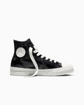 Waxed Denim High-Top Sneaker - Black