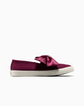 Women's Canvas Ballet Flat With Charms - Black - Deep Bordeaux/Egret/Gold