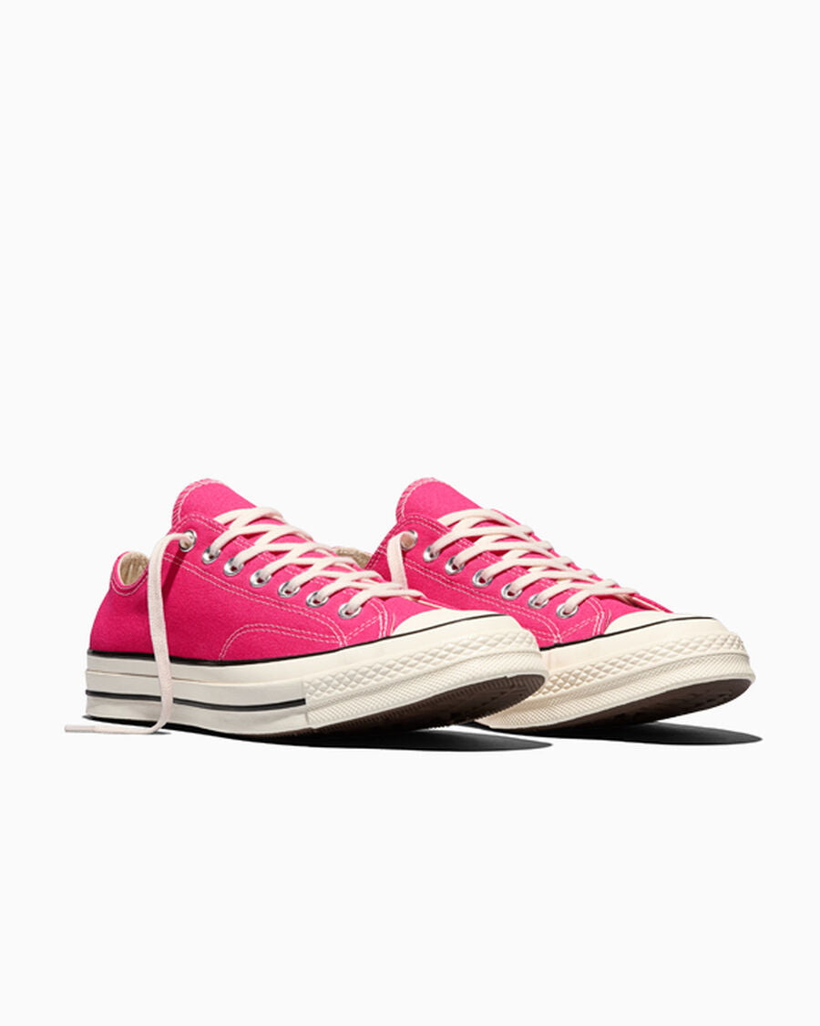 Heavyweight Canvas Low Top Sneaker - Black - Rough Raspberry/Egret/Black