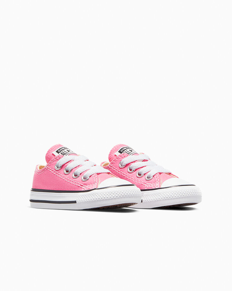 Canvas Low Top Sneaker - Black - Pink