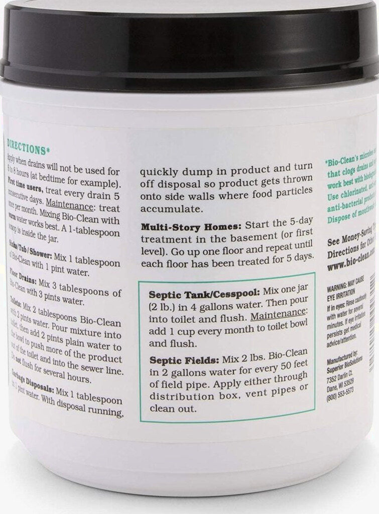 Bio-Clean Natural Drain Cleaner 2 lb - 100 Treatments