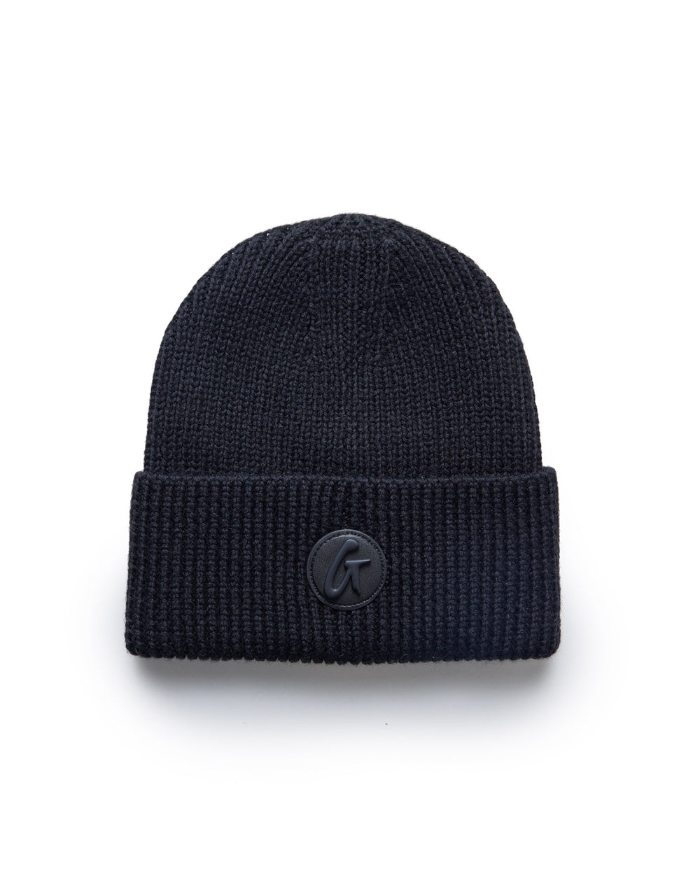 Wool Blend Satin-Lined Beanie - Black