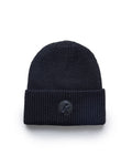 Wool Blend Satin-Lined Beanie - Black