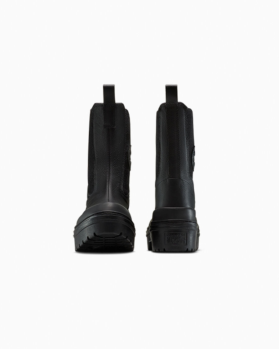 Women's Leather Lug Sole Chelsea Boot - Black - Black/Black/Black