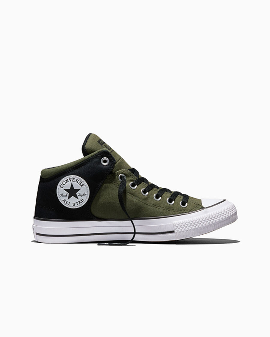 Colorblock Canvas Mid-Top Sneaker - Utility/Black/White