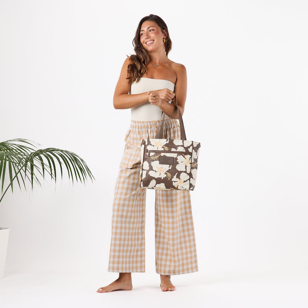 Structured Zipper Tote - Floral Print