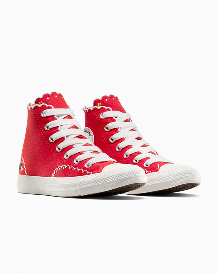 Embroidered Floral Canvas High Top Sneaker