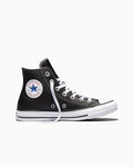 Leather High Top Sneaker - Black - Black