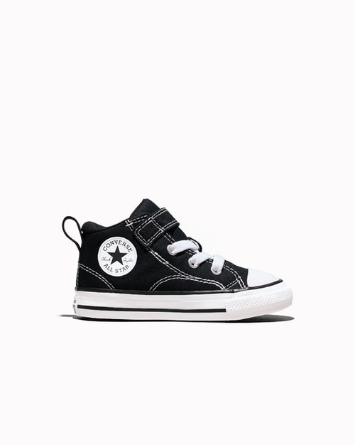 Canvas Easy-On Mid-Top Sneaker - Black/Black/White