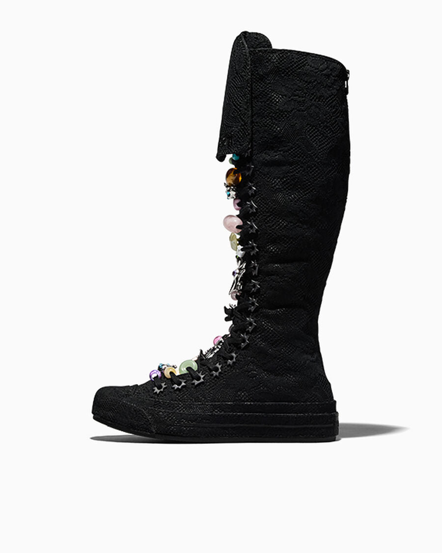 Floral Lace Knee High Sneaker