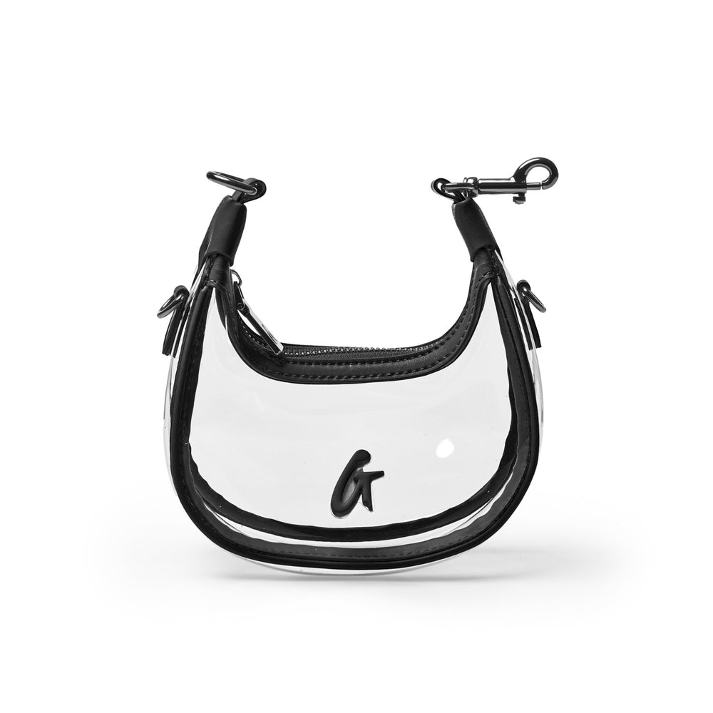 Clear PVC Mini Hobo Bag - Black