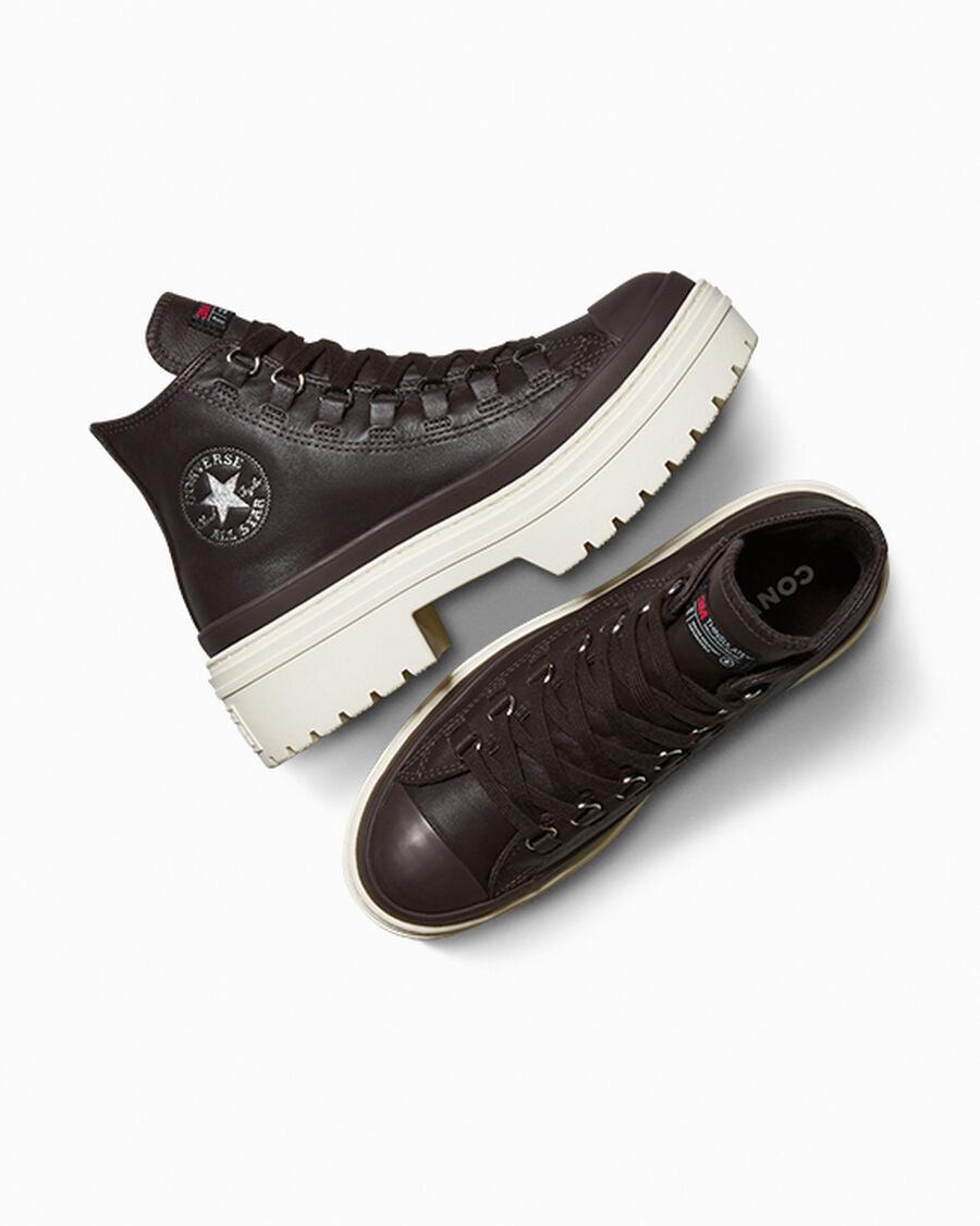 Women's Water-Resistant Leather Lug Sole Boot - Mudguard/Mudguard/Egret