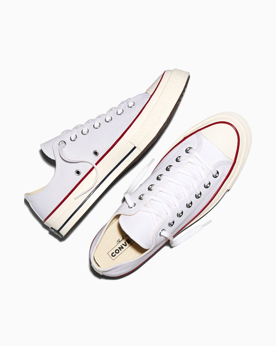 Heavyweight Canvas Low Top Sneaker - Black - White/Garnet/Egret
