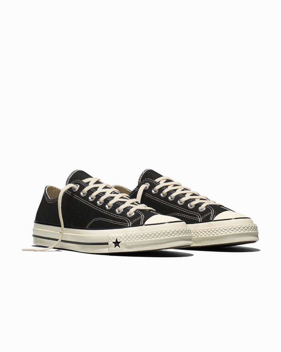 Unisex Heavyweight Canvas Low-Top Sneaker - Black/Black/Egret