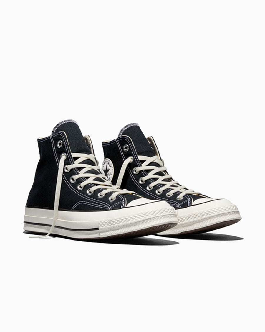 Heavyweight Canvas High Top Sneaker - Black - Black/Black/Egret