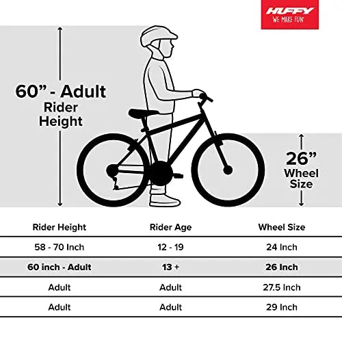 Huffy Hardtail Mountain Bike, Denim Blue, 26 Inch, 21-Speed - Stone Mountain