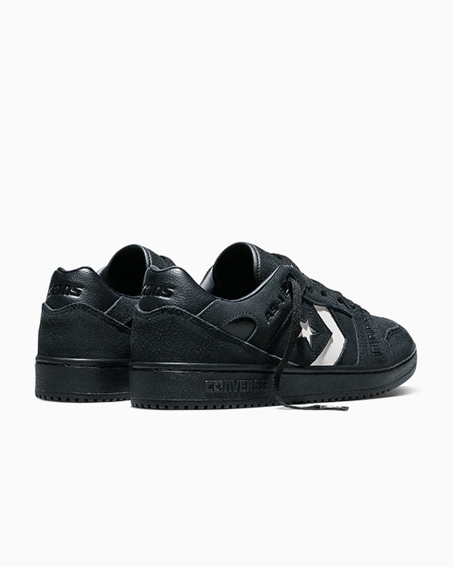 Suede Leather Skate Low Top Shoe - Black/Vintage White/Black