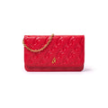 Leather Wallet Crossbody - Red