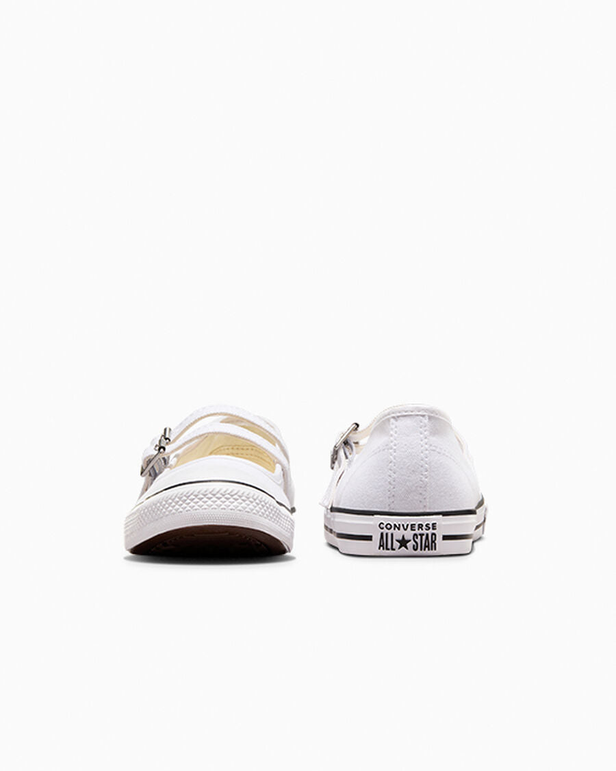 Canvas Mary Jane Low Top Shoe - White - White/Egret/White