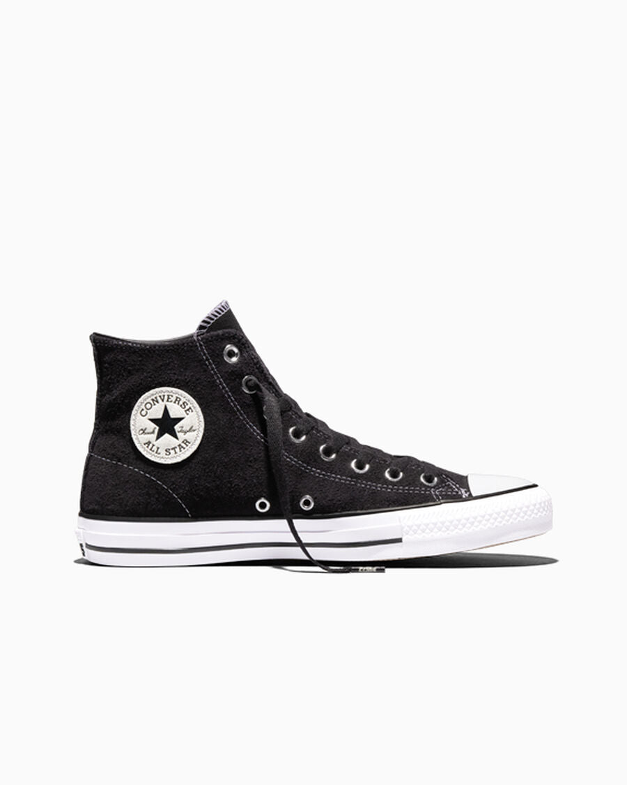 Suede Skate High Top Sneaker - Black - Black/Black/White