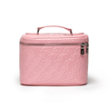 Large Mirrored Vegan Leather Toiletry Bag - Pink