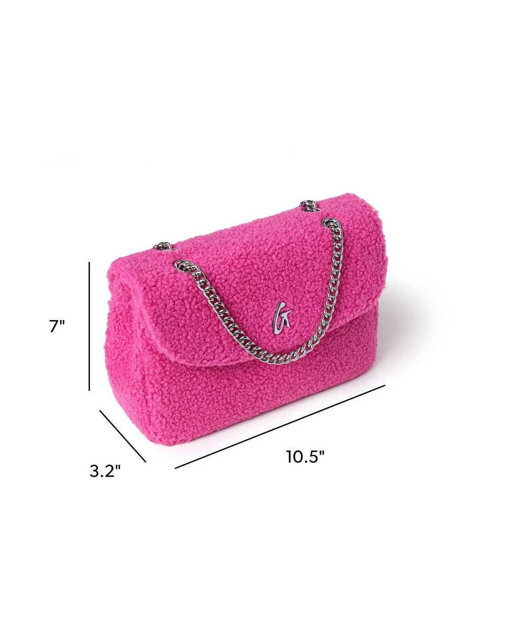 Medium Sherpa Flap Crossbody Bag - Hot Pink