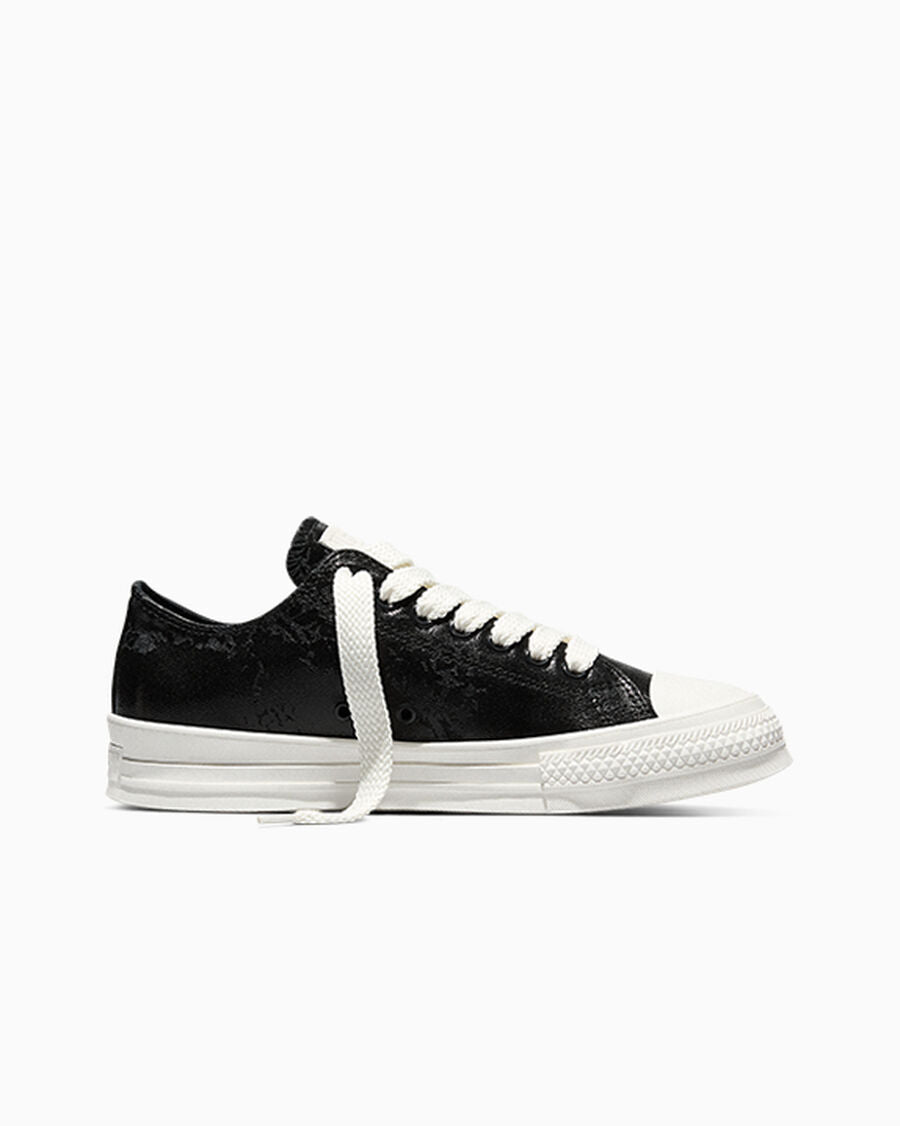 Waxed Denim Low-Top Sneaker - Black