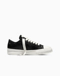 Waxed Denim Low-Top Sneaker - Black