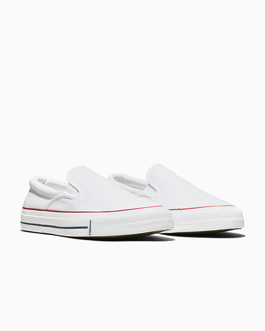 Canvas Slip-On Low-Top Sneaker - Black - White/Red/Blue