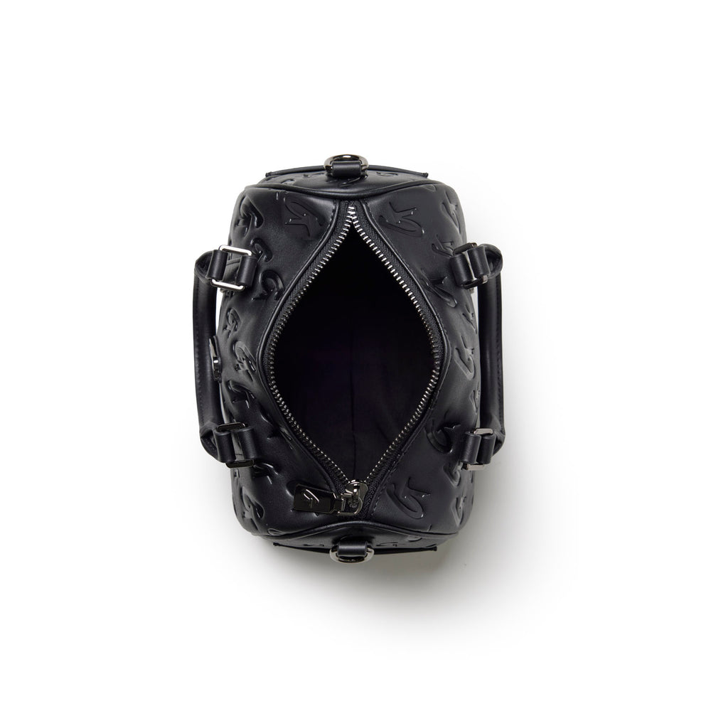 Mini Vegan Leather Top Handle Bag - Black