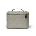 Large Mirrored Vegan Leather Toiletry Bag - Gray