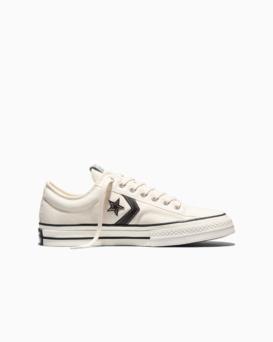 Canvas Skate Low Top Sneaker - Vintage White/Black/Vintage White