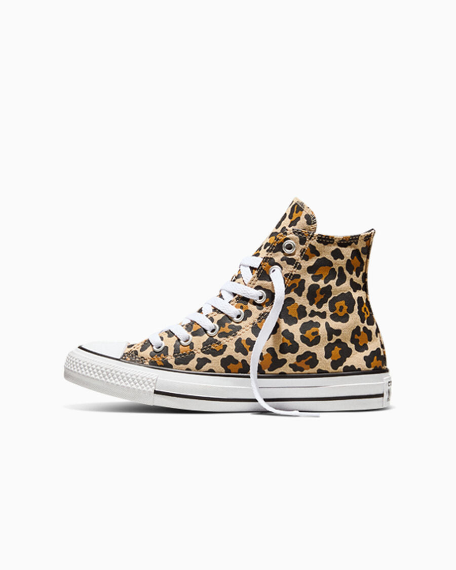 Canvas High-Top Sneaker - Leopard Print