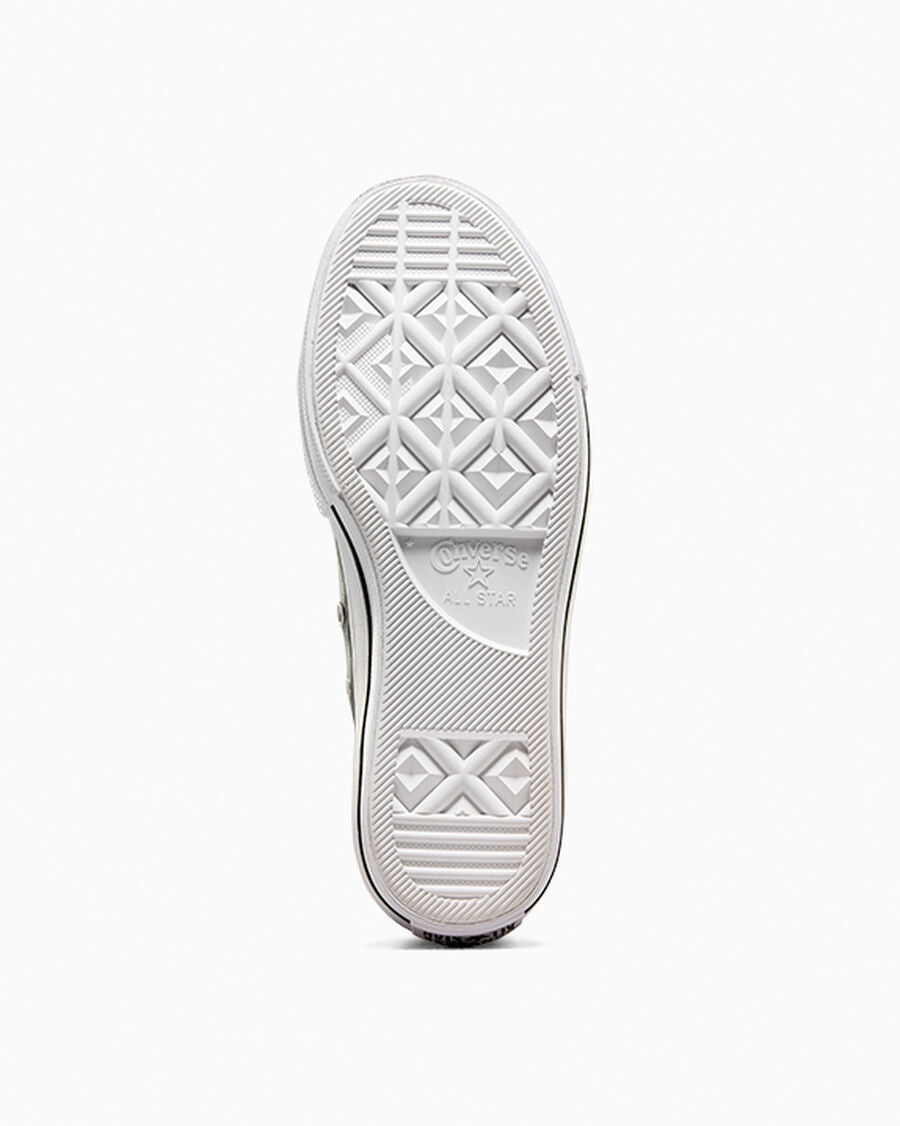 Leather Platform Low Top Sneaker - Black - Black/Black/White