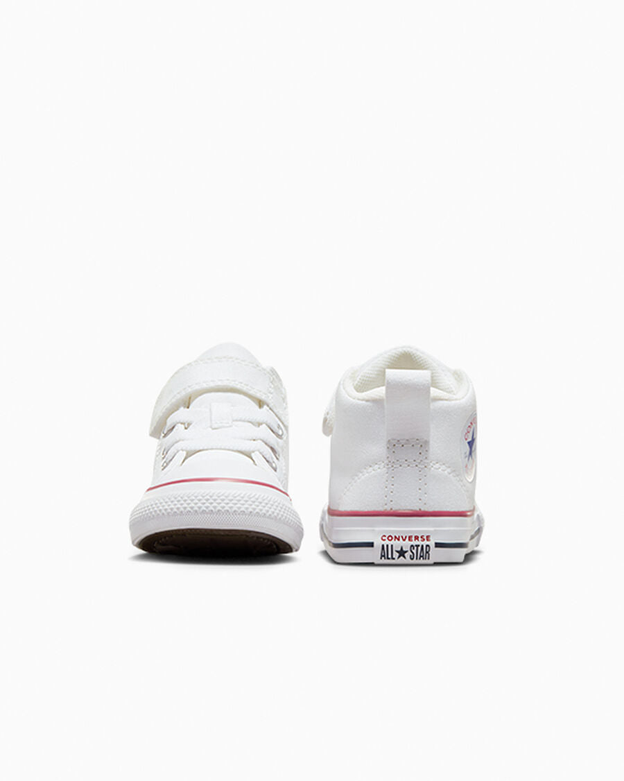 Canvas Easy-On Mid-Top Sneaker - White/Red/Blue