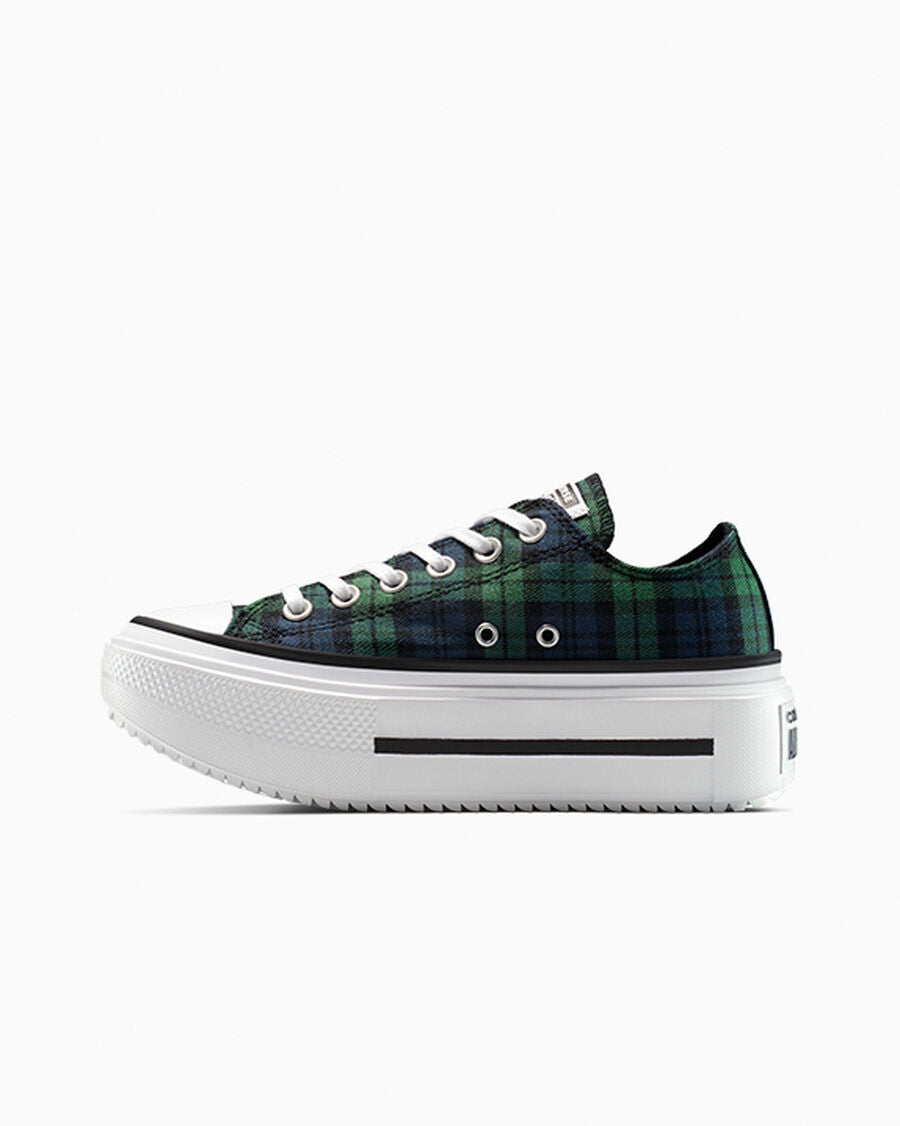 Canvas Platform Low Top Sneaker - Plaid