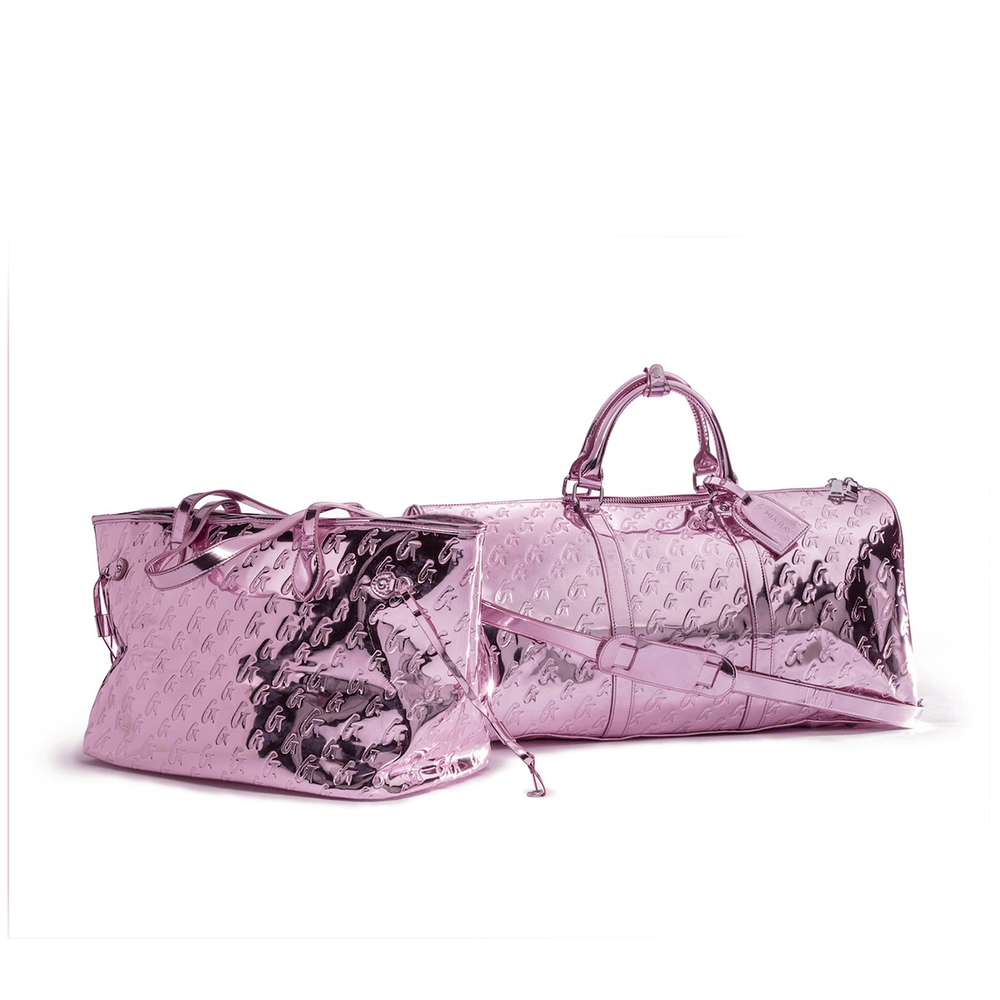 Travel Tote And Duffle Set - Metallic Pink