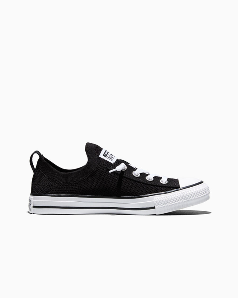 Women's Knit Slip-On Low-Top Sneaker - Black/White/Black