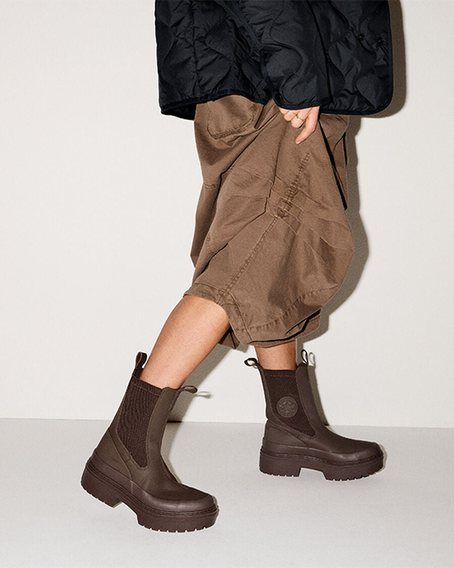 Women's Leather Lug Sole Chelsea Boot - Black - Totally Fudged/Totally Fudged