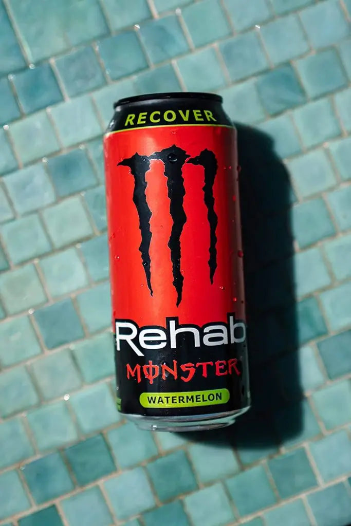 Monster Energy Rehab Watermelon Energy Drink, 15.5oz, 24-Pack, 150mg Caffeine