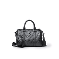 Mini Vegan Leather Top Handle Bag - Black