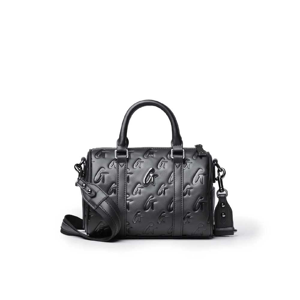 Mini Vegan Leather Top Handle Bag - Black
