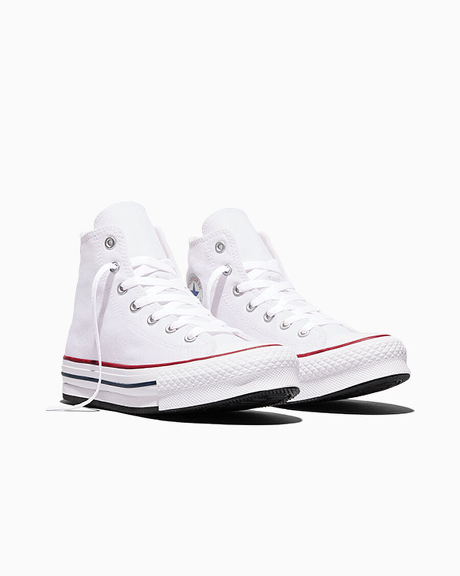 Kids Canvas Platform High Top Sneaker - Black - White/Garnet/Navy