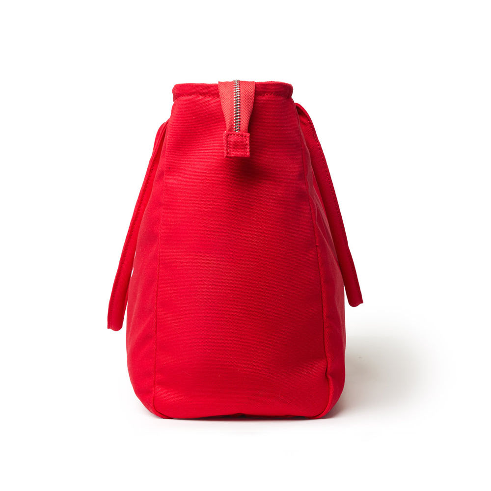Cotton Canvas Zip Tote - Red