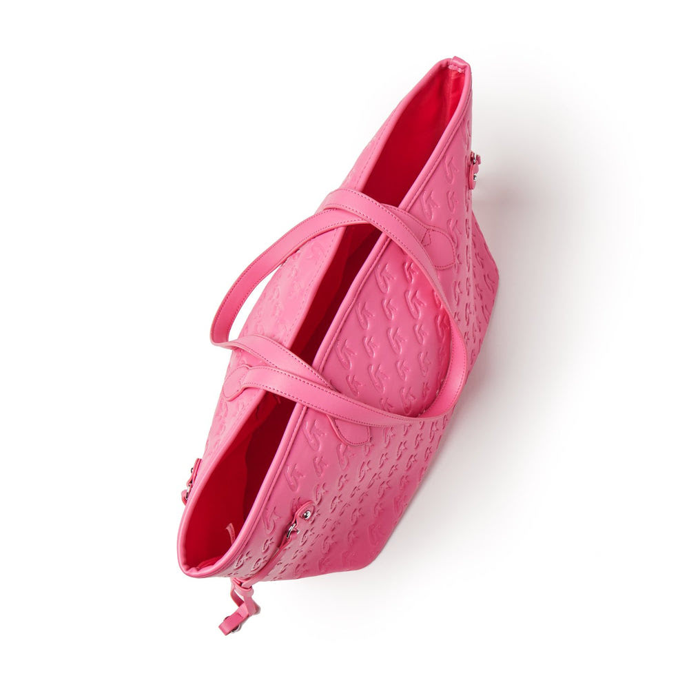 Vegan Leather Laptop Tote - Hot Pink