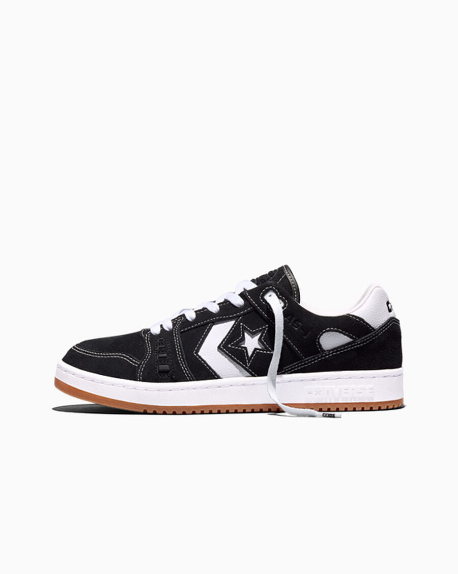 Suede Leather Skate Low Top Shoe - Black/White/Gum