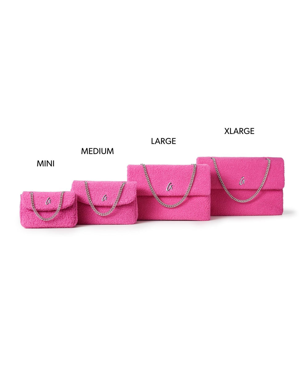 Medium Sherpa Flap Crossbody Bag - Hot Pink