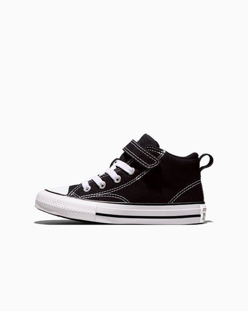 Canvas Easy-On Mid-Top Sneaker - Black/Black/White